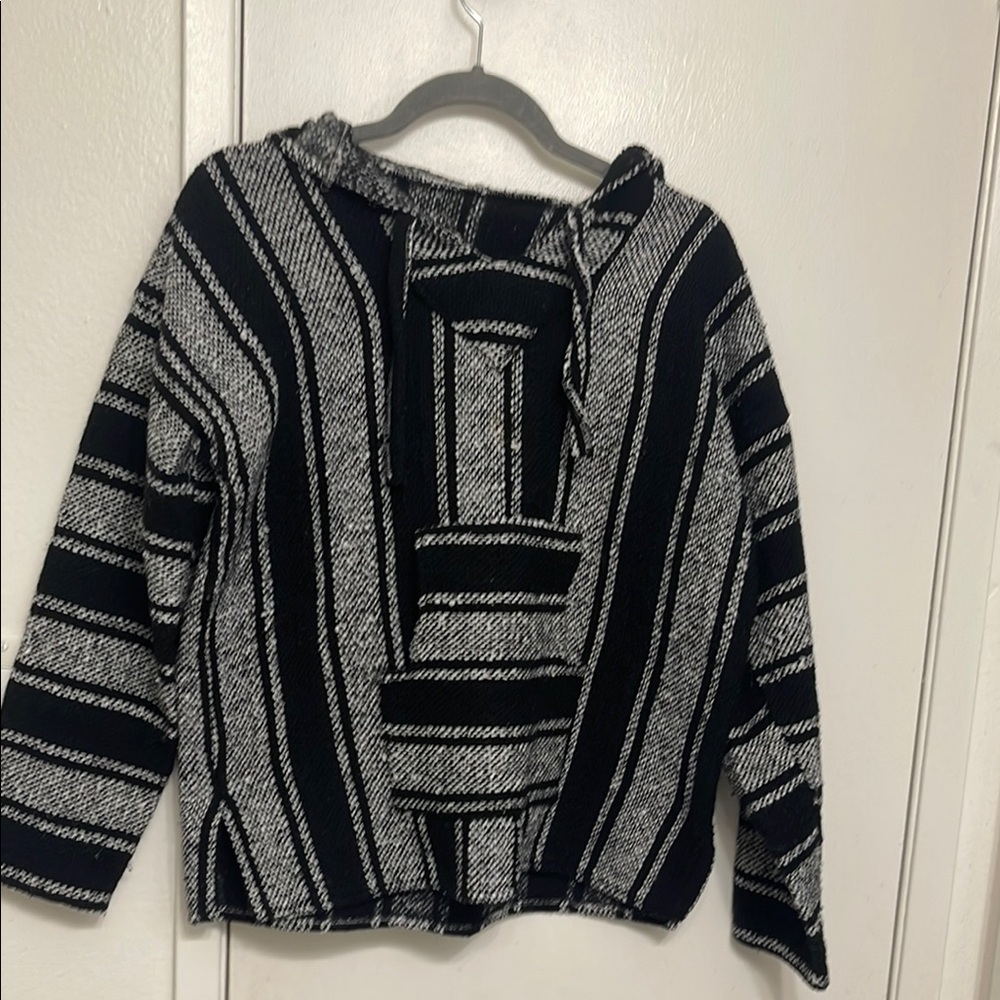 Black and White Striped Women's Sweater